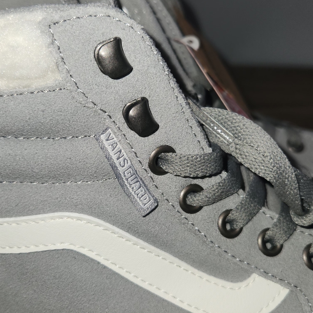 Vans Filmore High Top Sk8 Gray Suede & White Side Stripe Faux Sherpa Women 9.5 - Picture 7 of 11